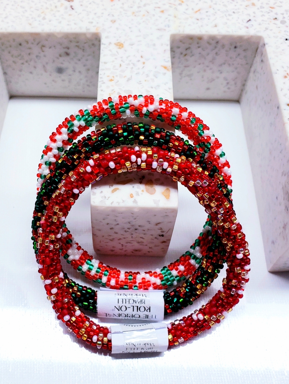 CHRISTMAS -Original Roll-On Christmas Bracelets, Set of 3 bracelets, 7" round,#2
